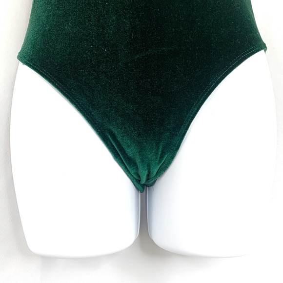 American Apparel Green Velvet Bodysuit - Picture 2 of 6